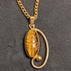 Tiger's Eye Scarab pendant